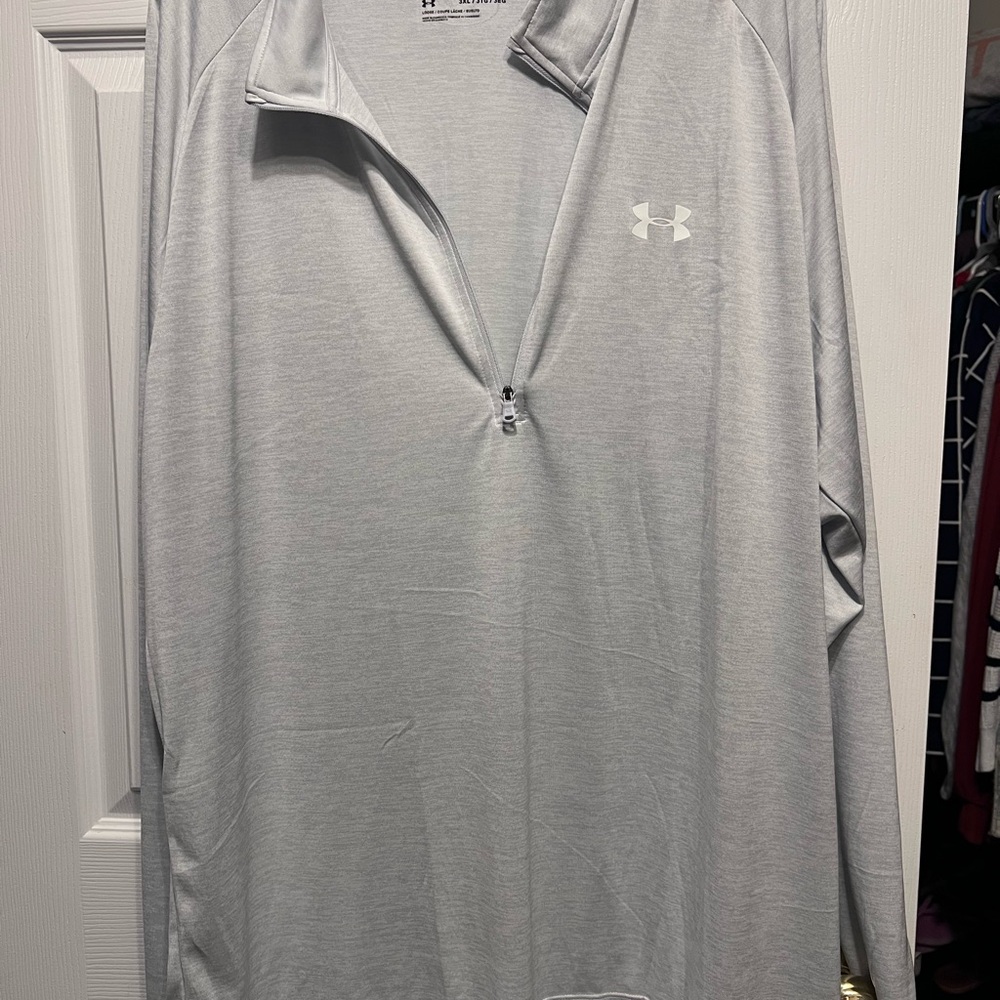 Under Armour Men's Light Gray Quarter-Zip Pullover